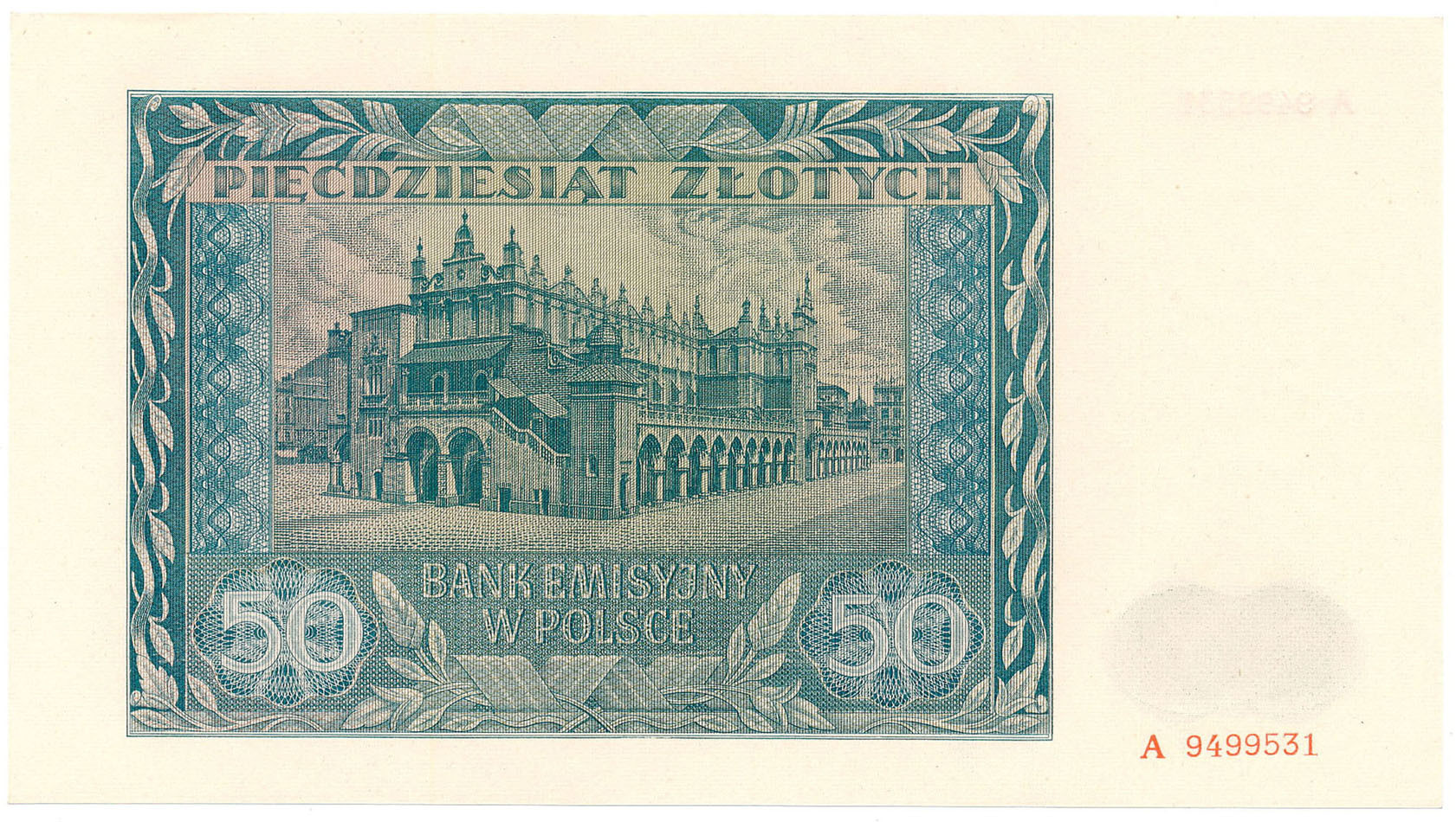50 złotych 1941 seria A